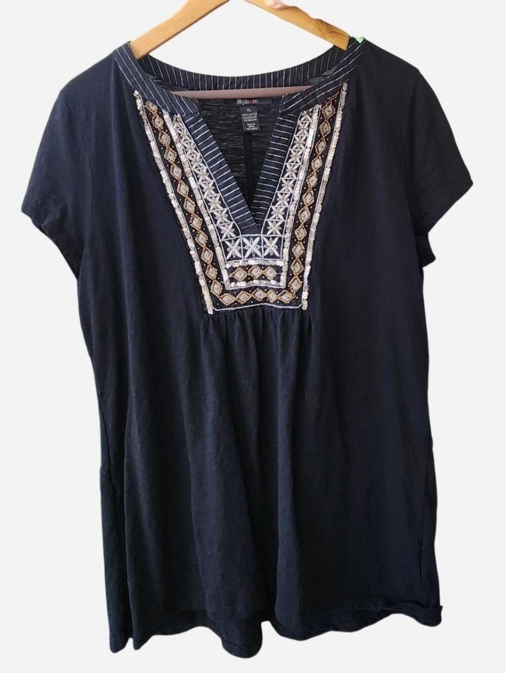 Style & Co Cotton Embellished Blouse